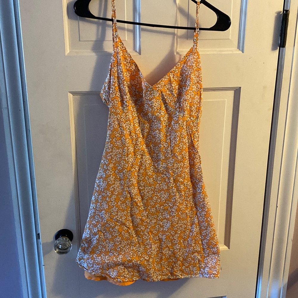 Peppermayo orange flower dress size 4. Worn once. Excellent condition.